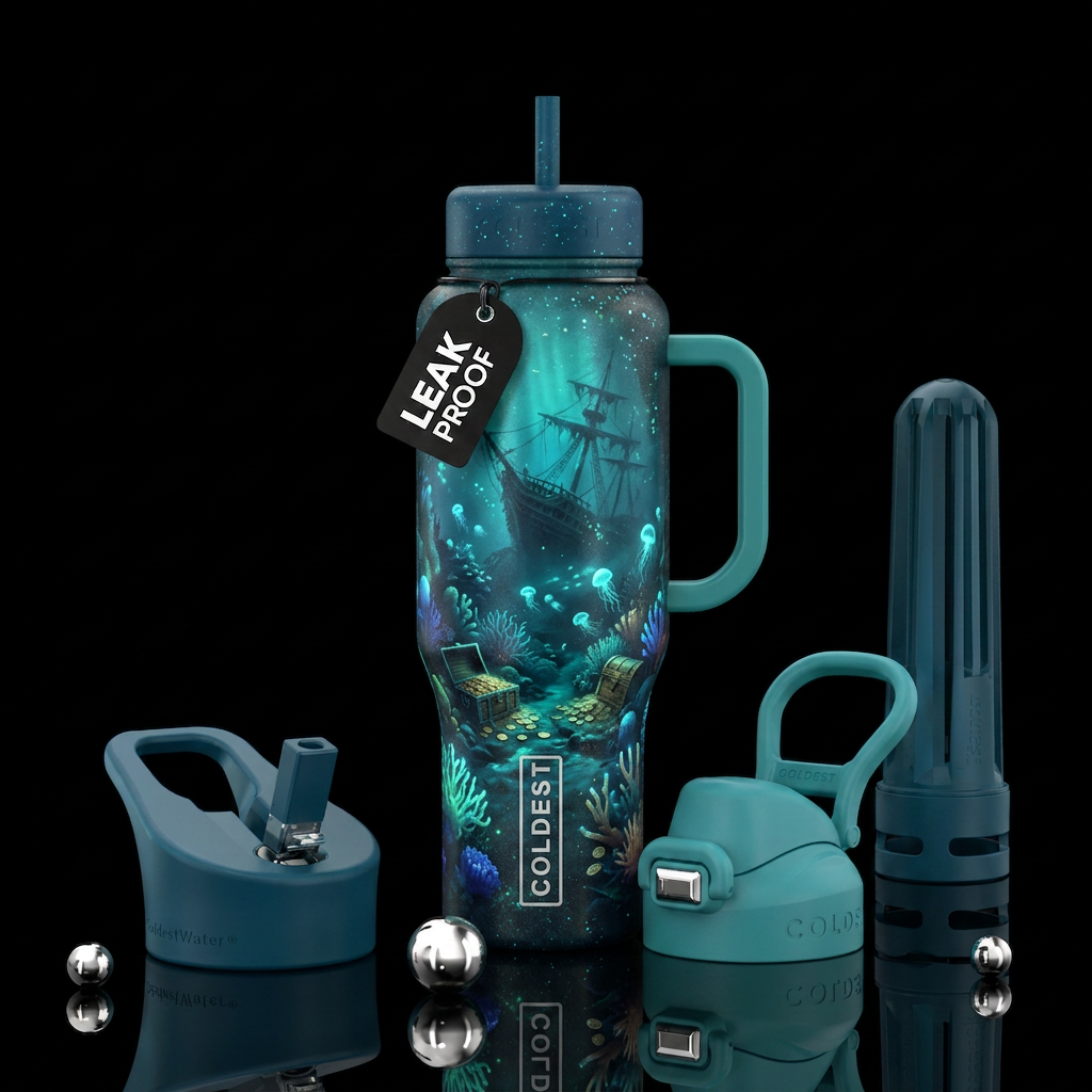 Ship wreck glowie water bottle design
