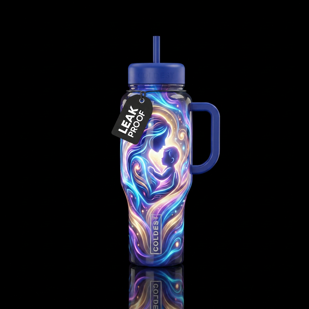 Power of a mother  glowie water bottle design