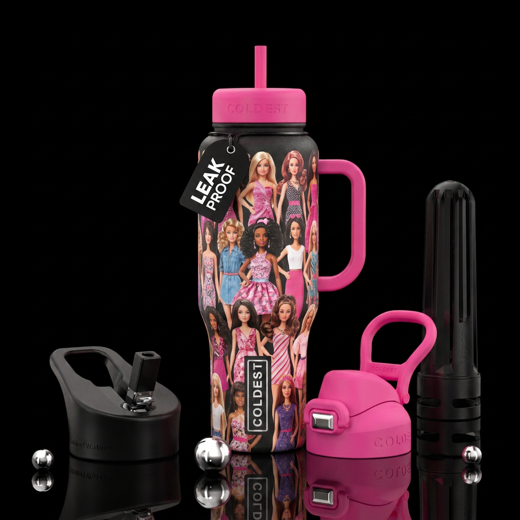 Barbie dolls water bottle design
