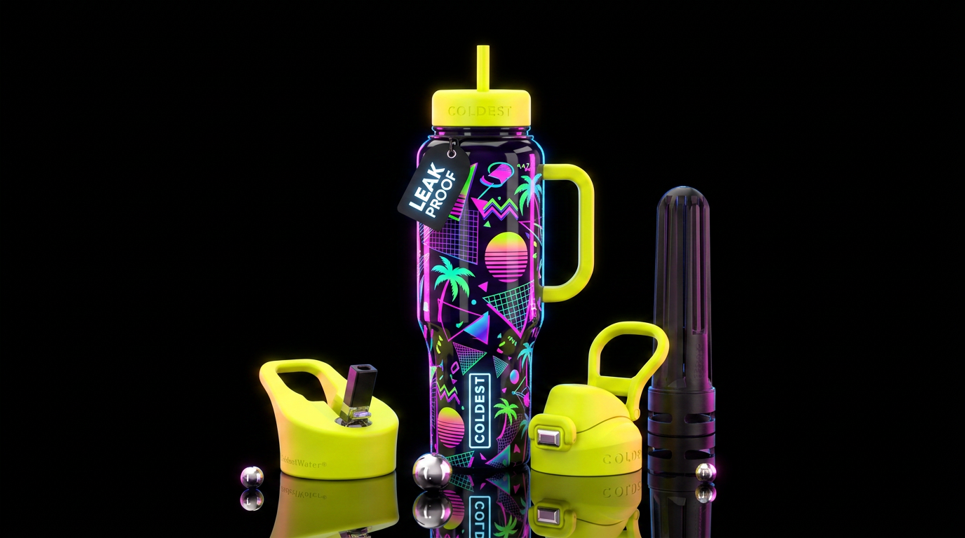 Miami Vibes water bottle design