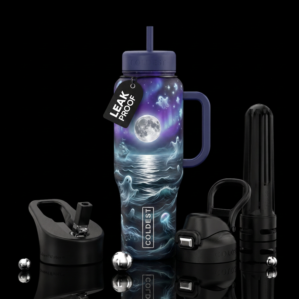 Haunted Voyage water bottle design