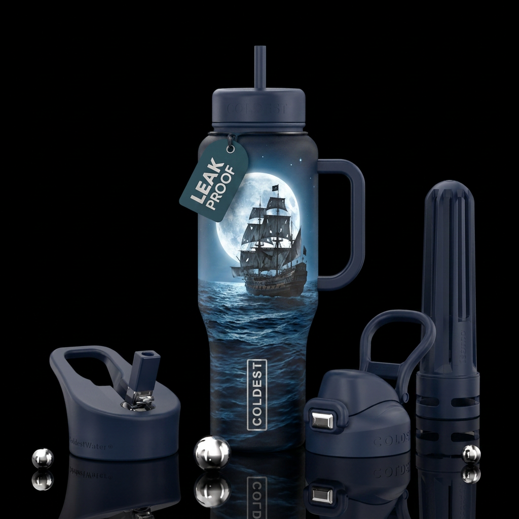 Ghost Ship water bottle design