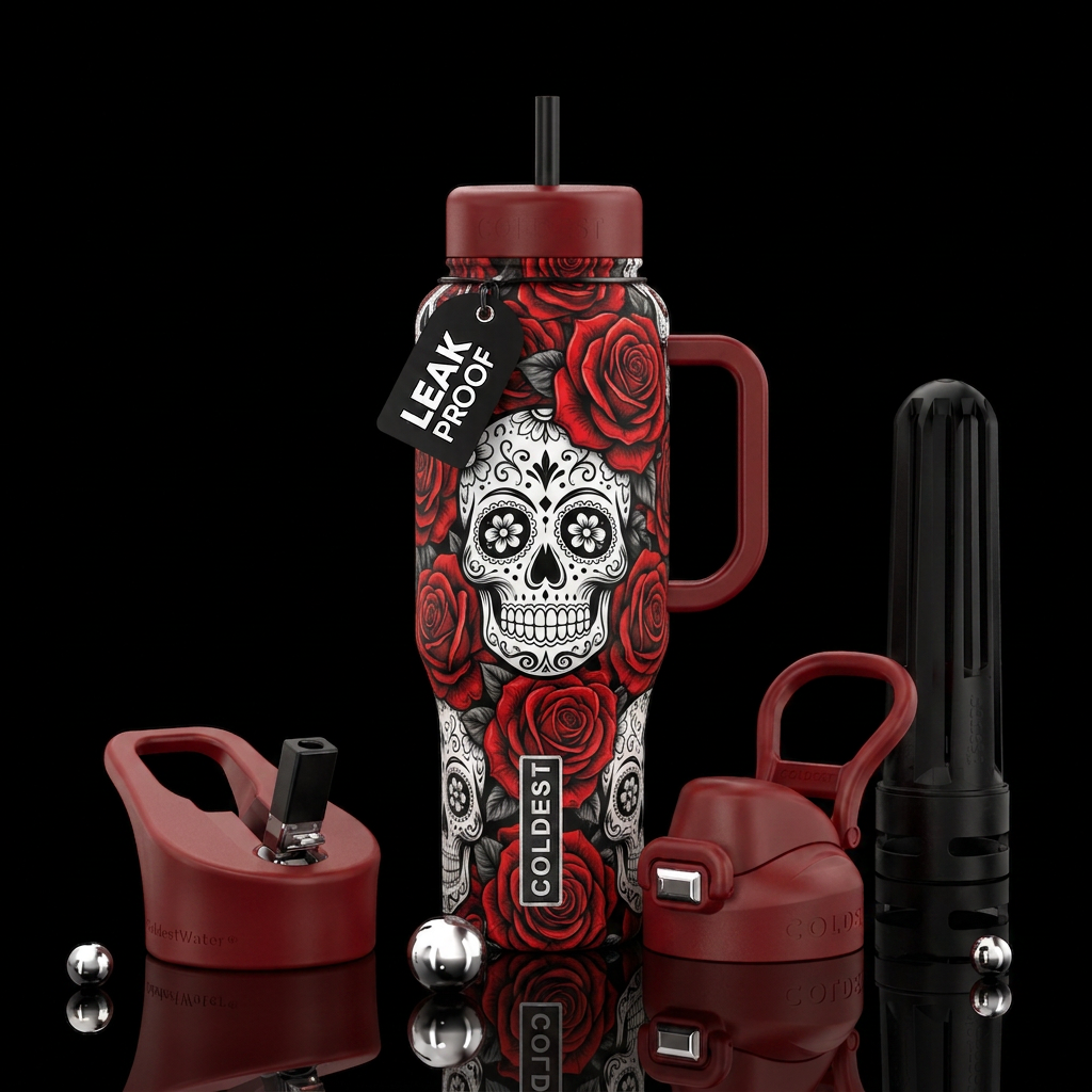 Día de los Muertos water bottle design
