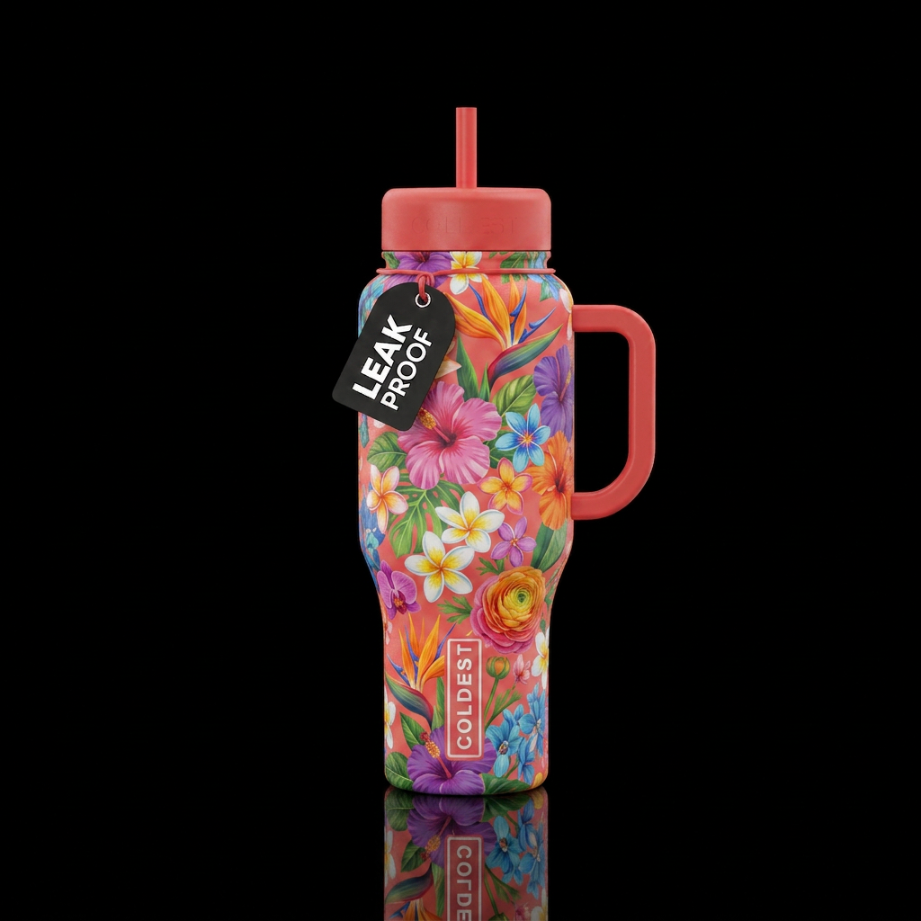 Tropics water bottle design