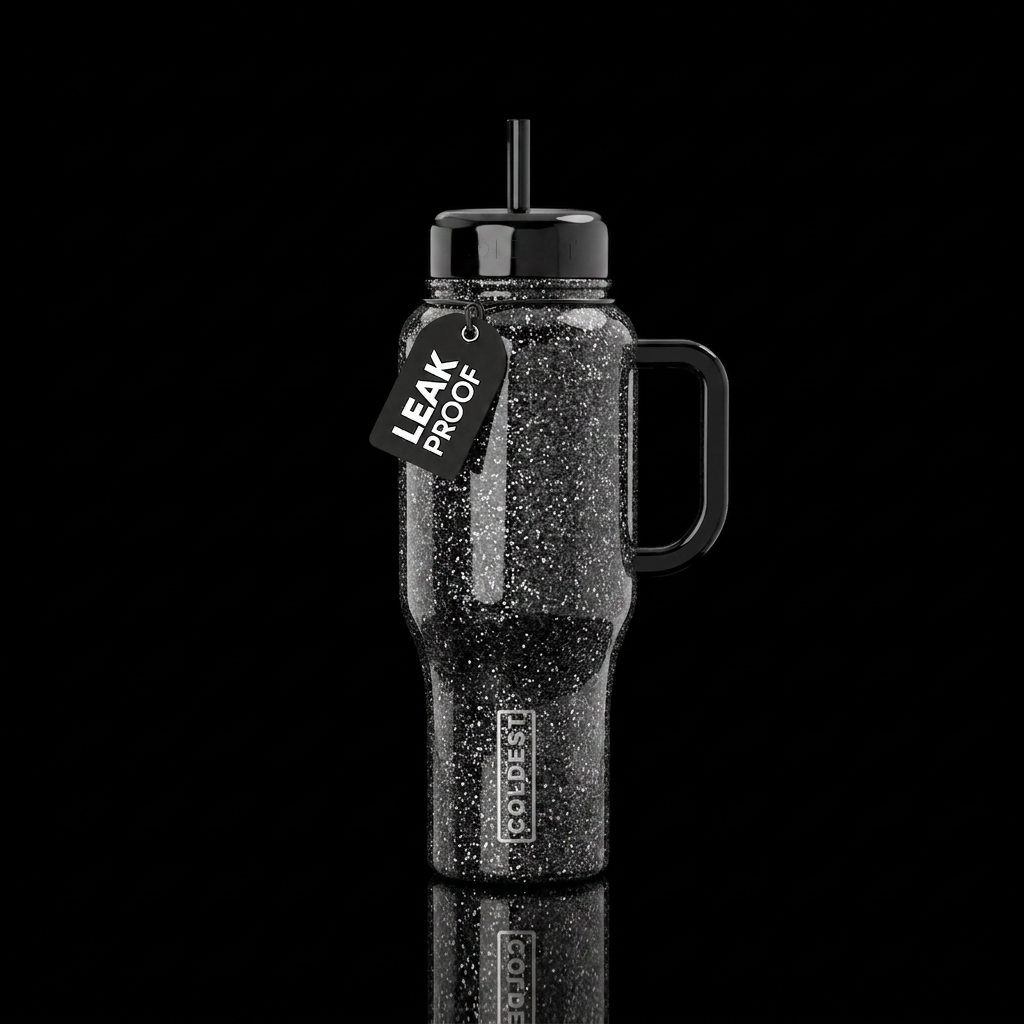 New Year Glitter water bottle design