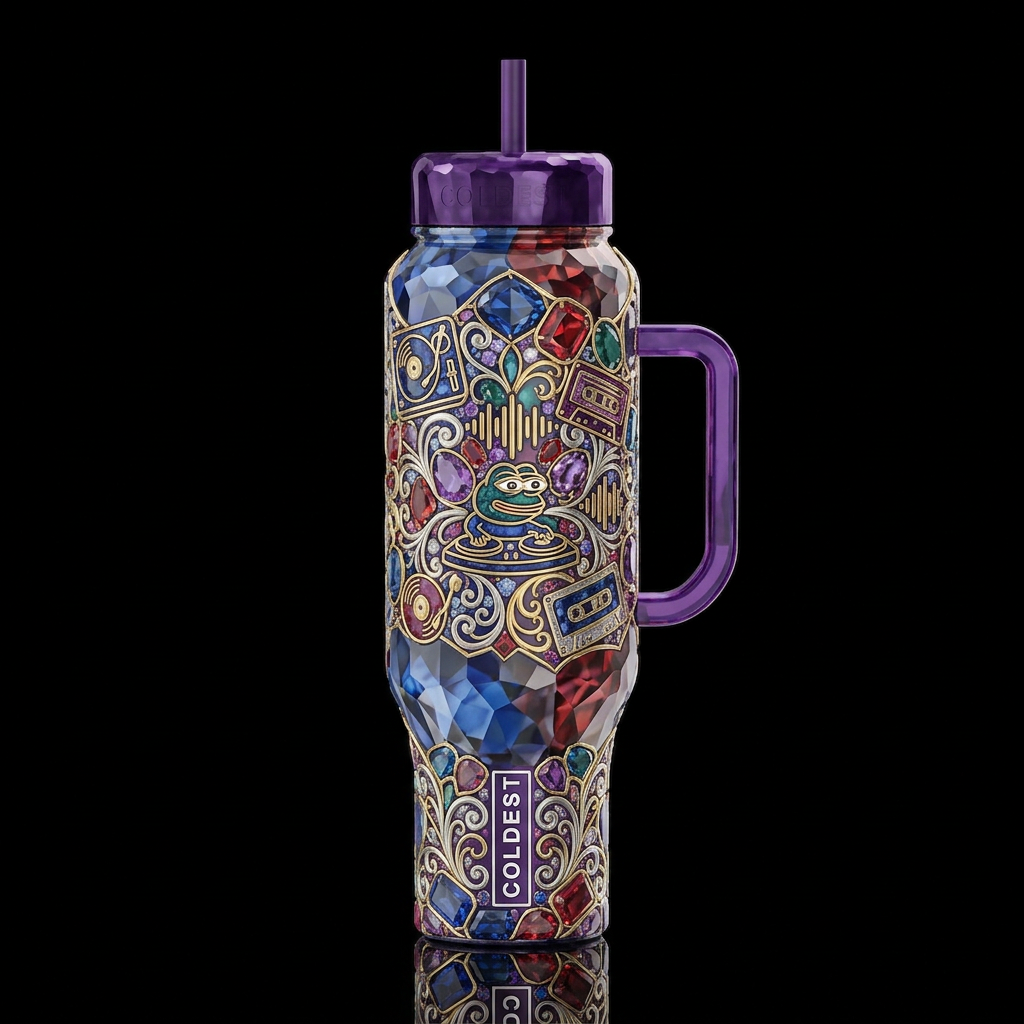 DJ Froggy Frog water bottle design