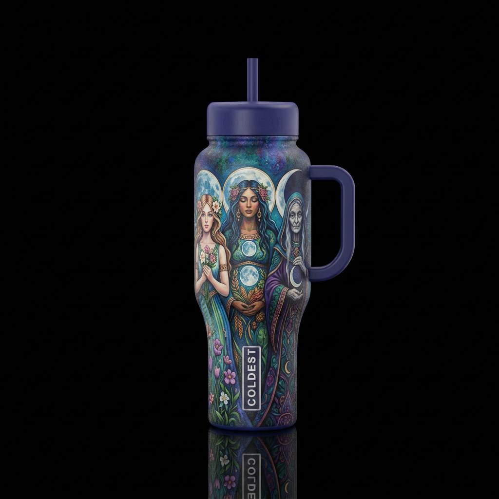 mother maiden crone water bottle design