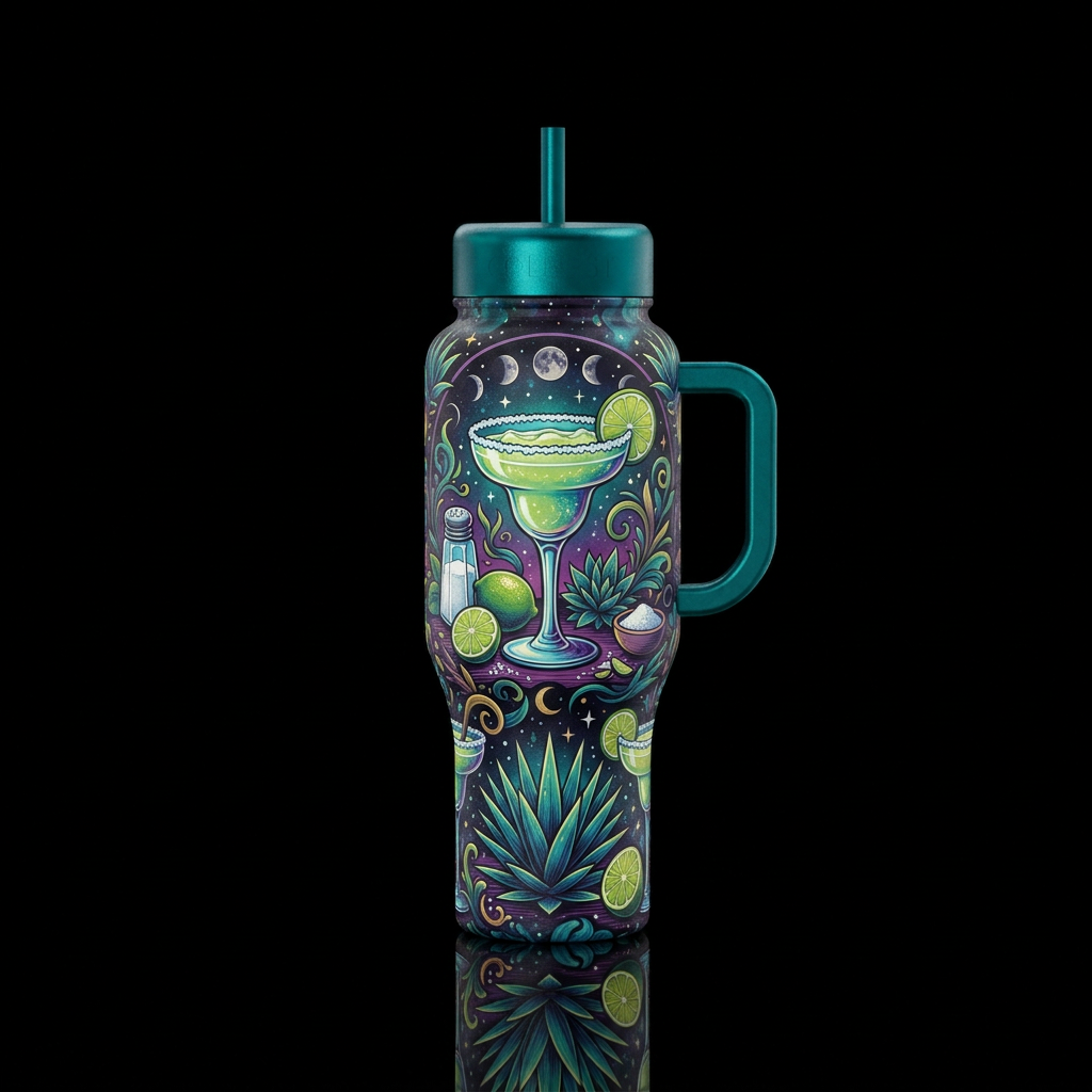 Midnight margaritas water bottle design
