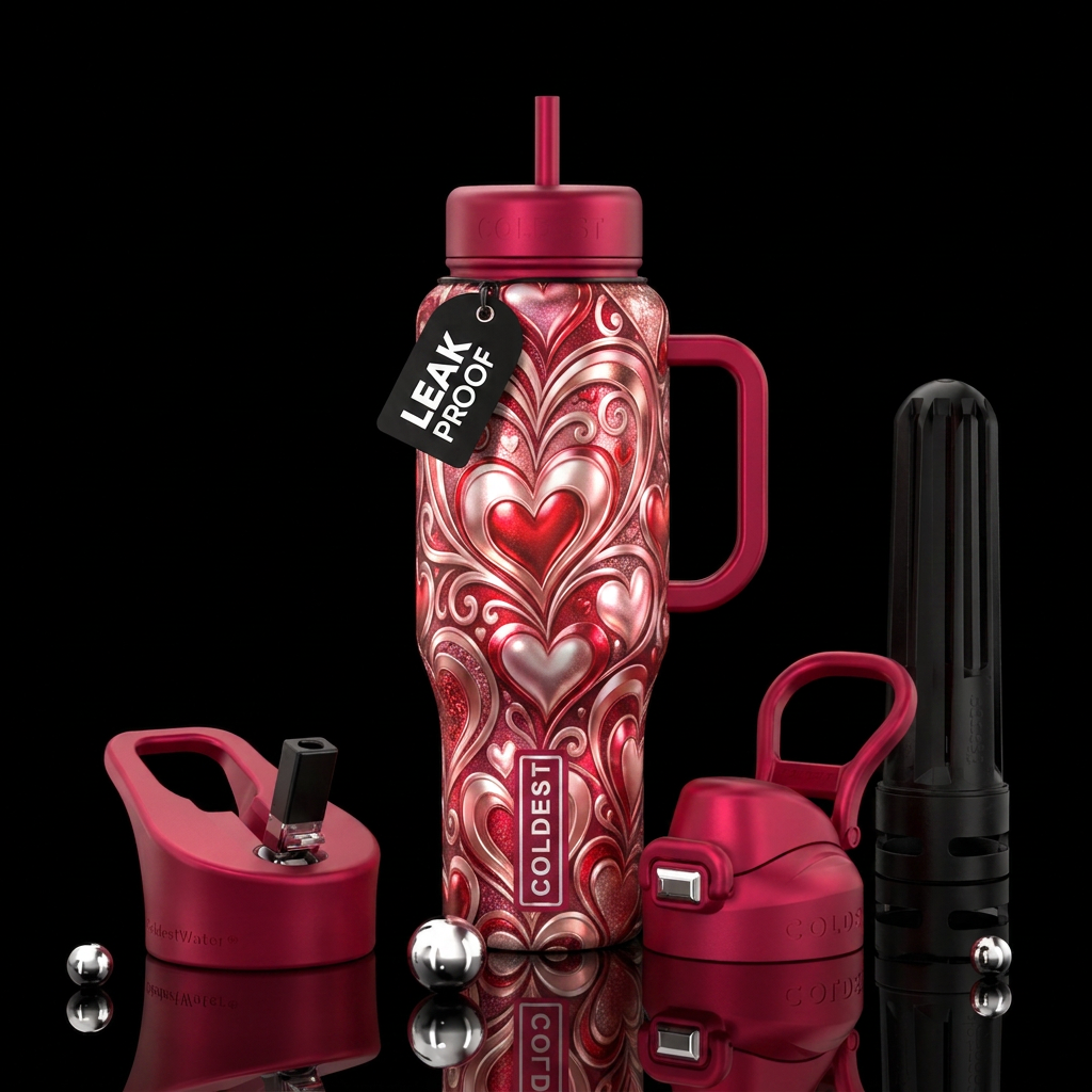 Valentines day water bottle design