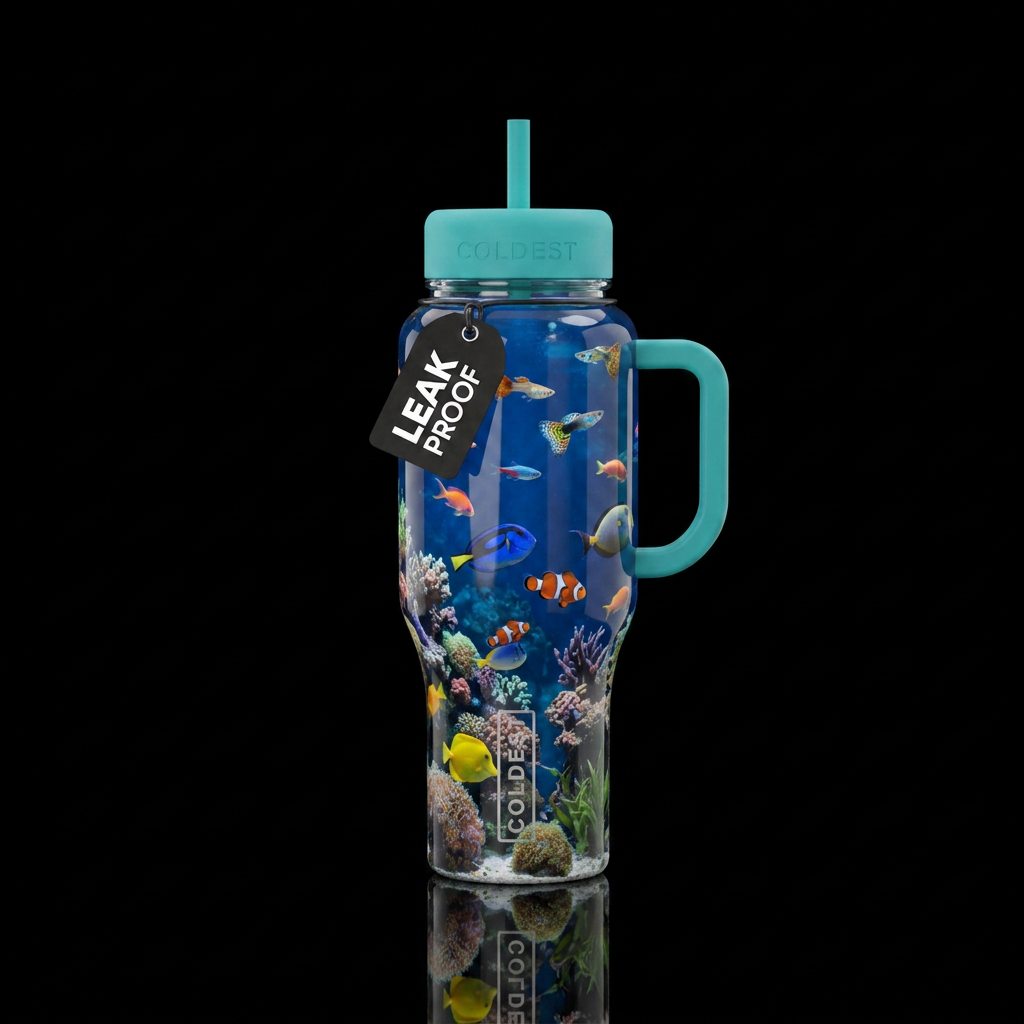 Fish tank with fish water bottle design