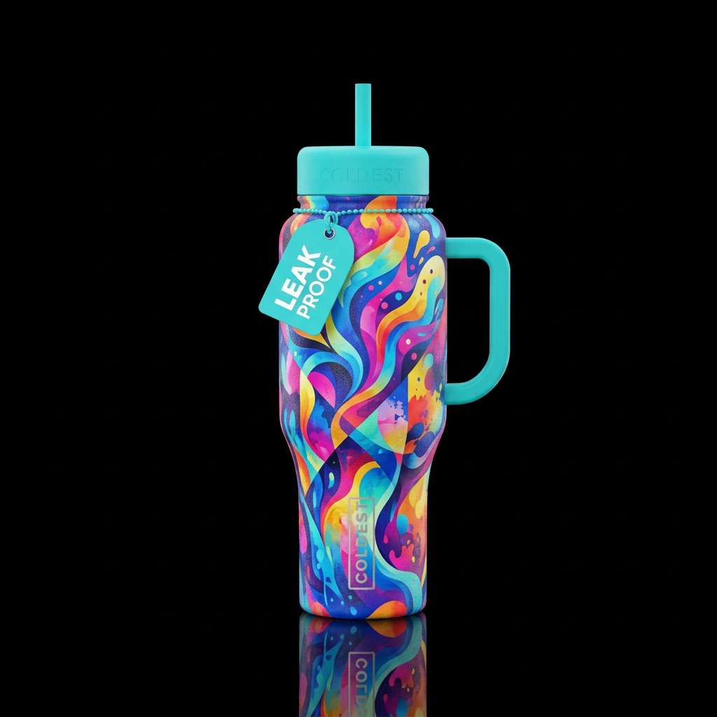 abstract water bottle design