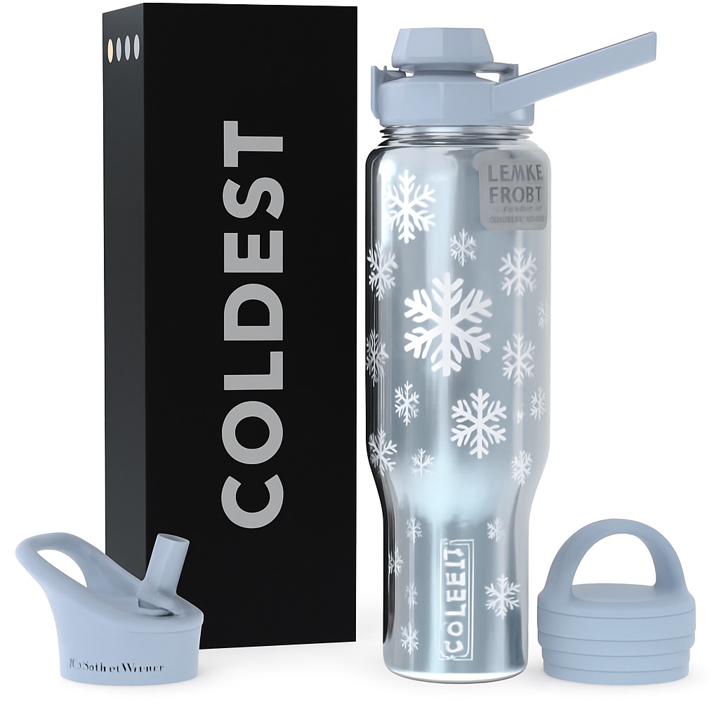 Snowflakes water bottle design