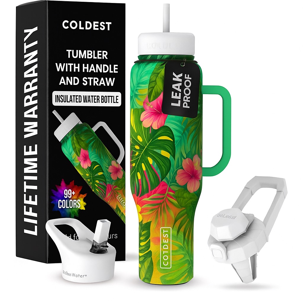 Tropical water bottle design