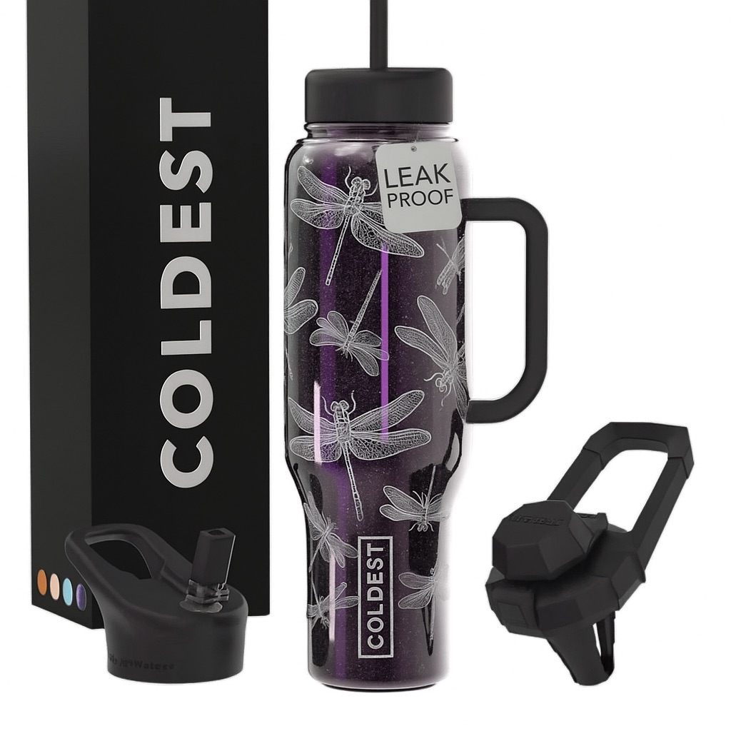 Dragonflies water bottle design