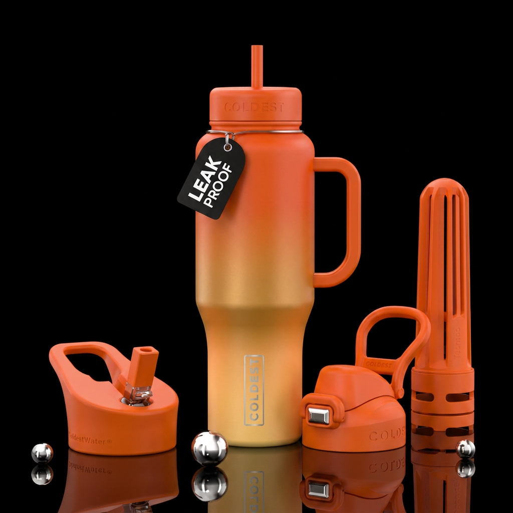 Orange ombre water bottle design