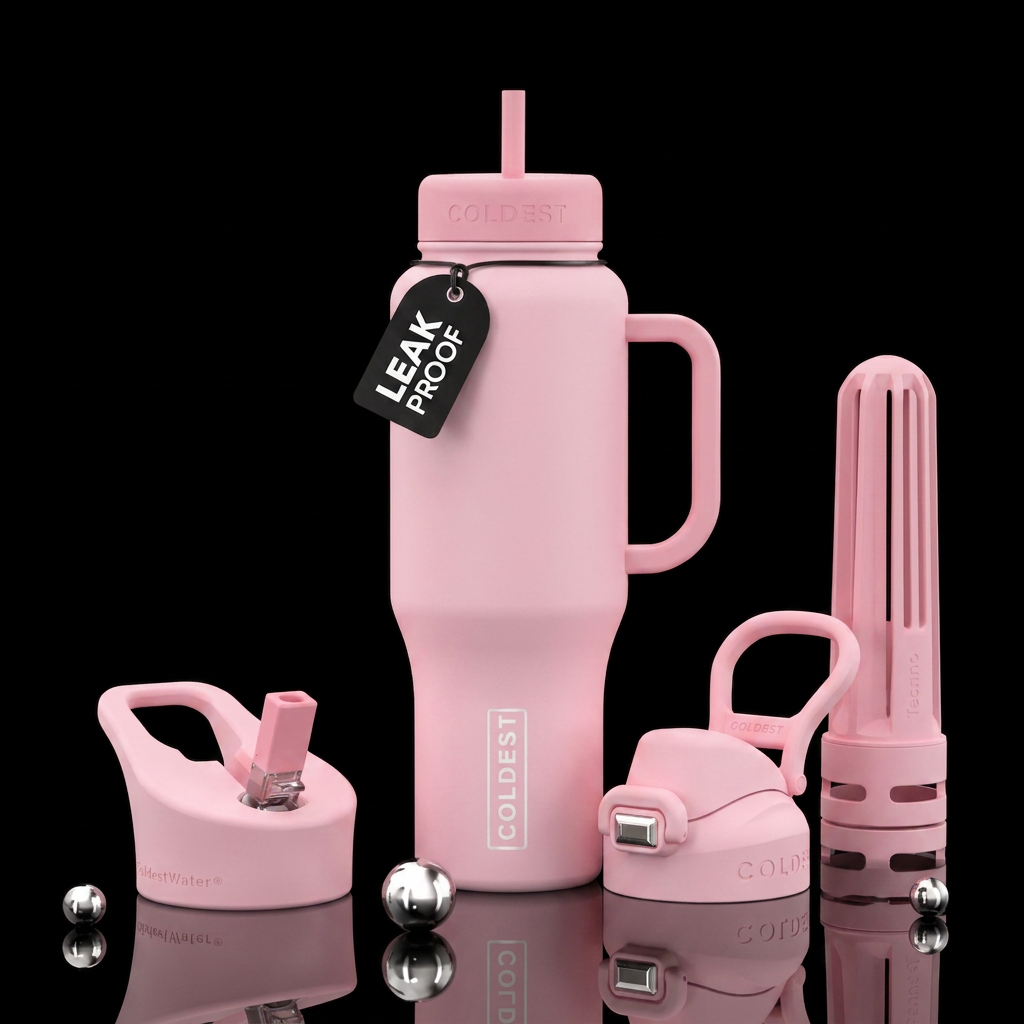 Baby pink water bottle design