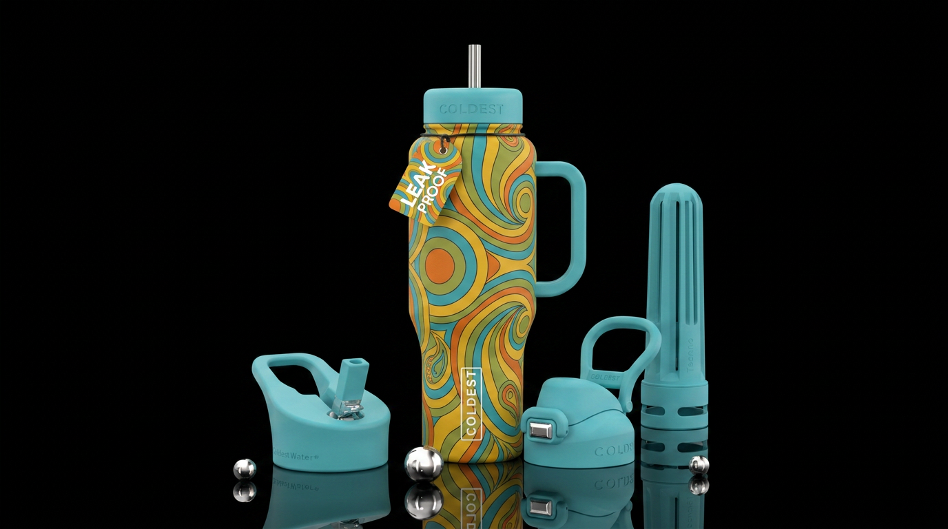 70’s theme water bottle design
