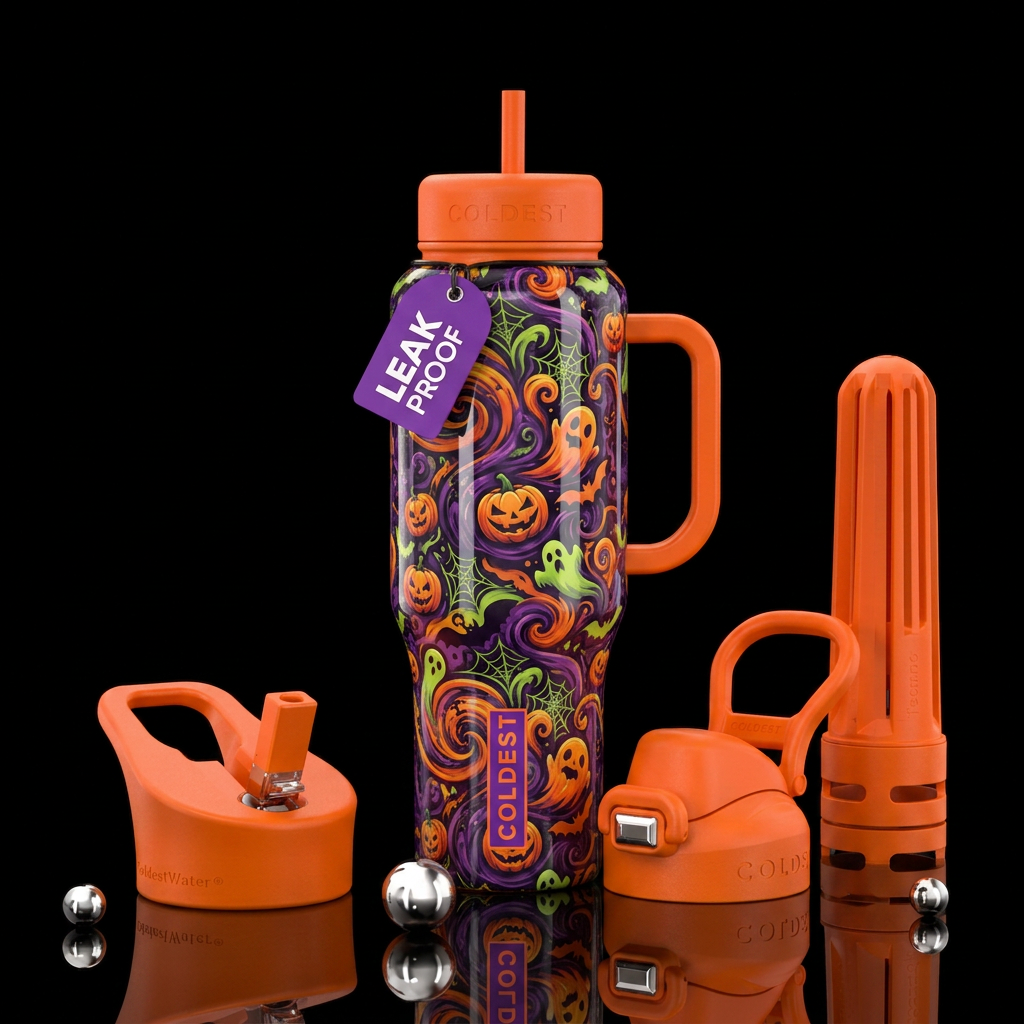 Halloween themed water bottle design