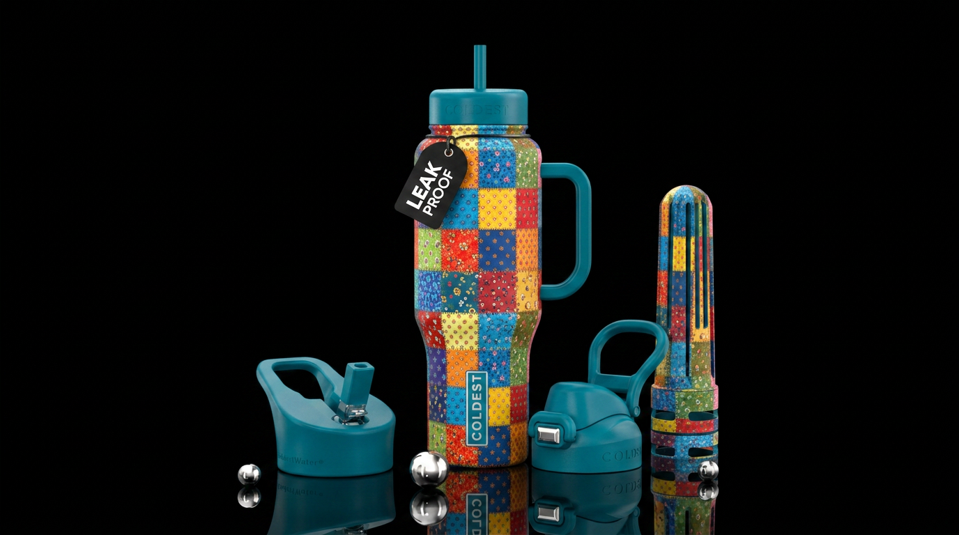 patchwork water bottle design