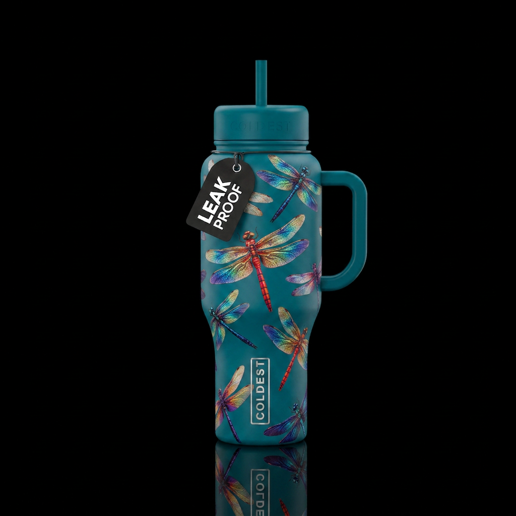 dragonflies water bottle design