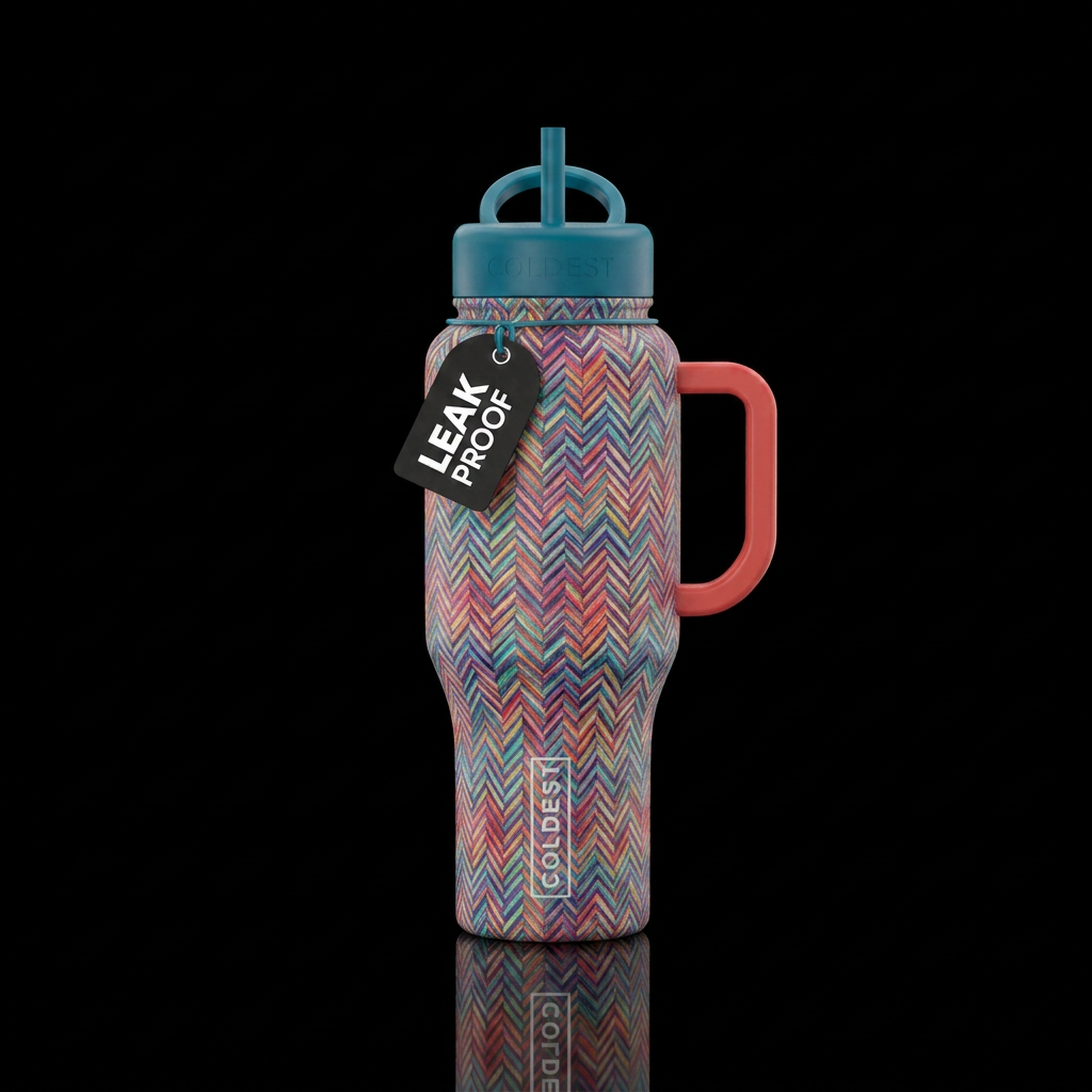 herringbone colors water bottle design