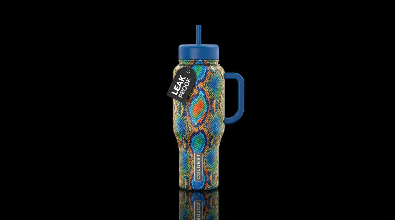 snakeskin water bottle design