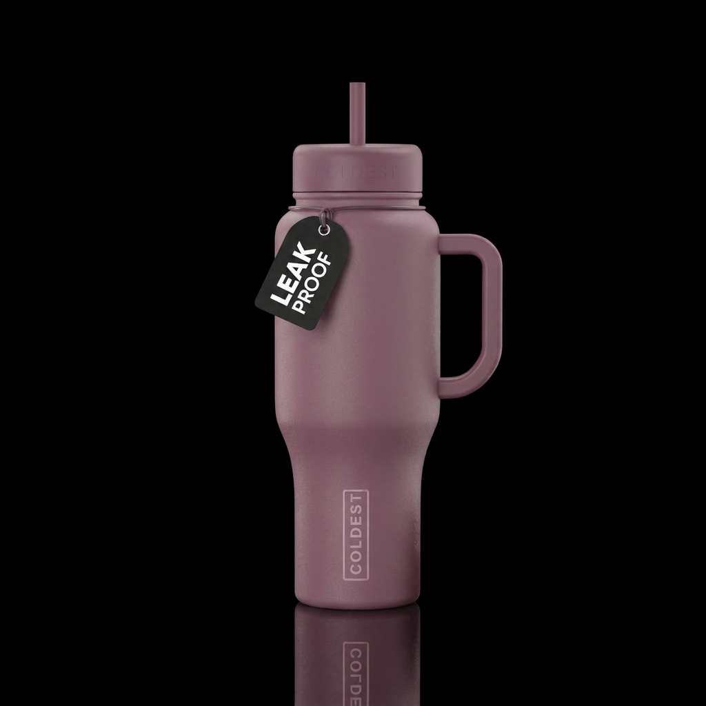 matte mauve water bottle design