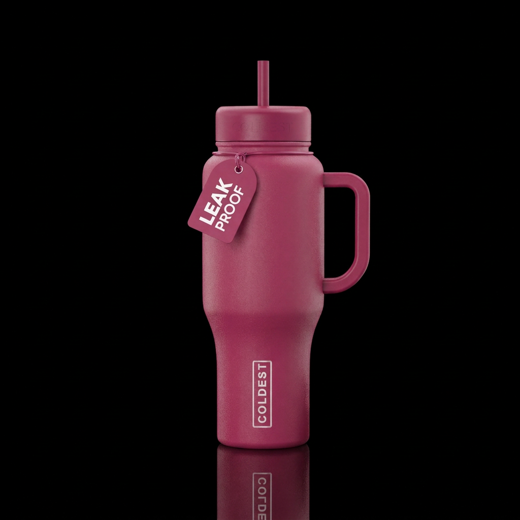 berry pink water bottle design