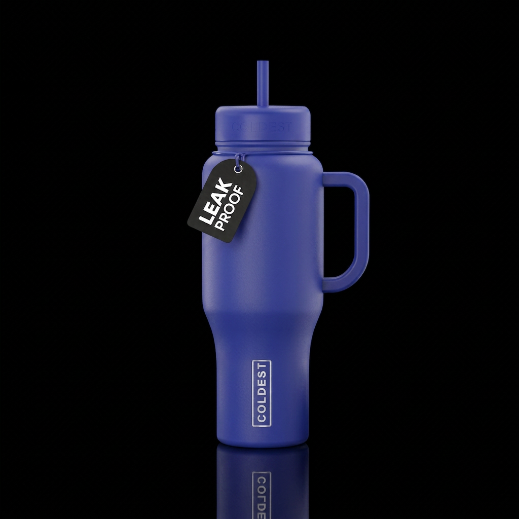 berry blue water bottle design