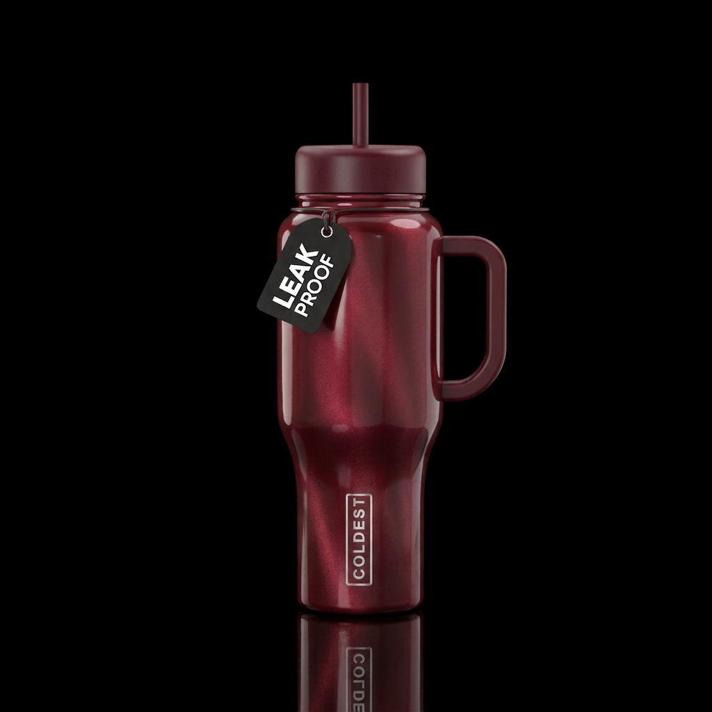 cateye cabernet red water bottle design