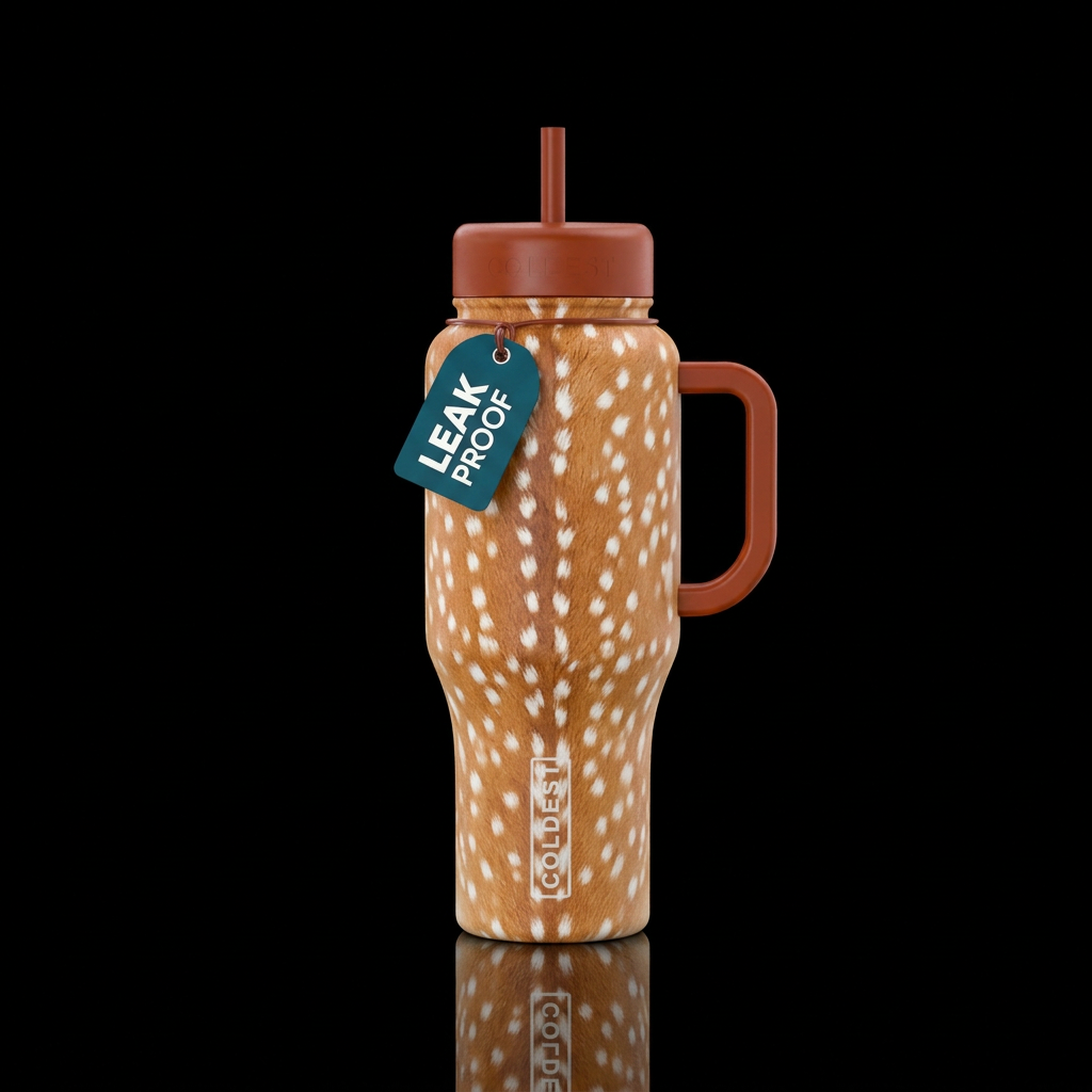 fawn print water bottle design
