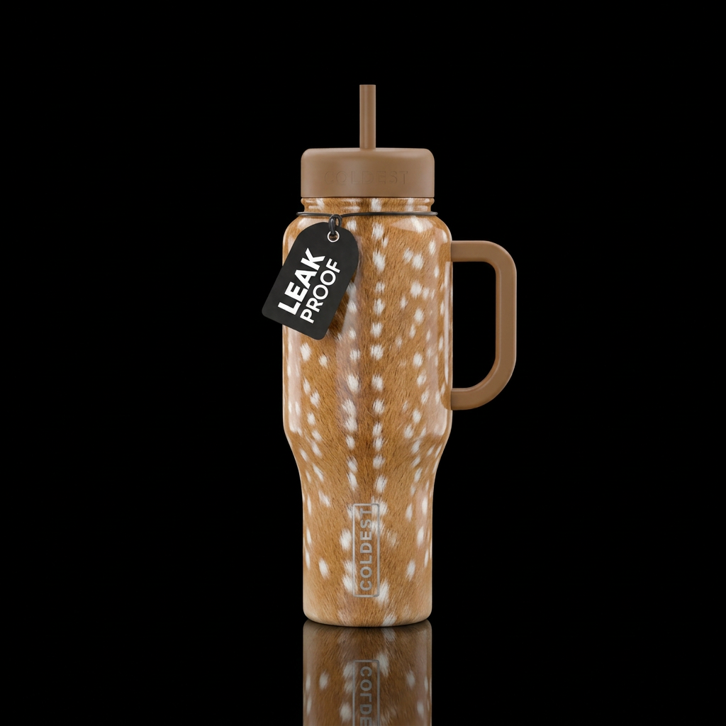 fawn print water bottle design