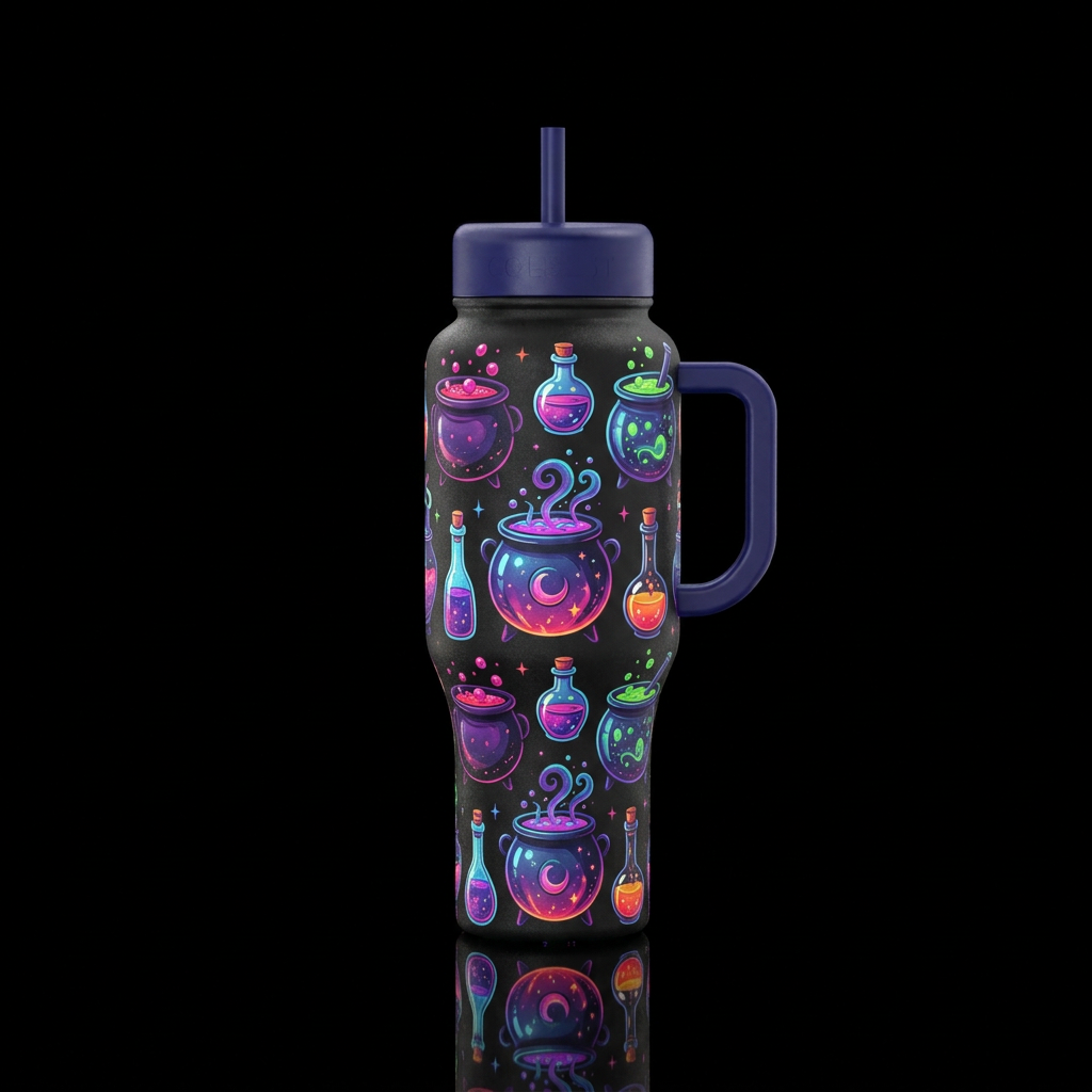 Cauldrons and potions water bottle design