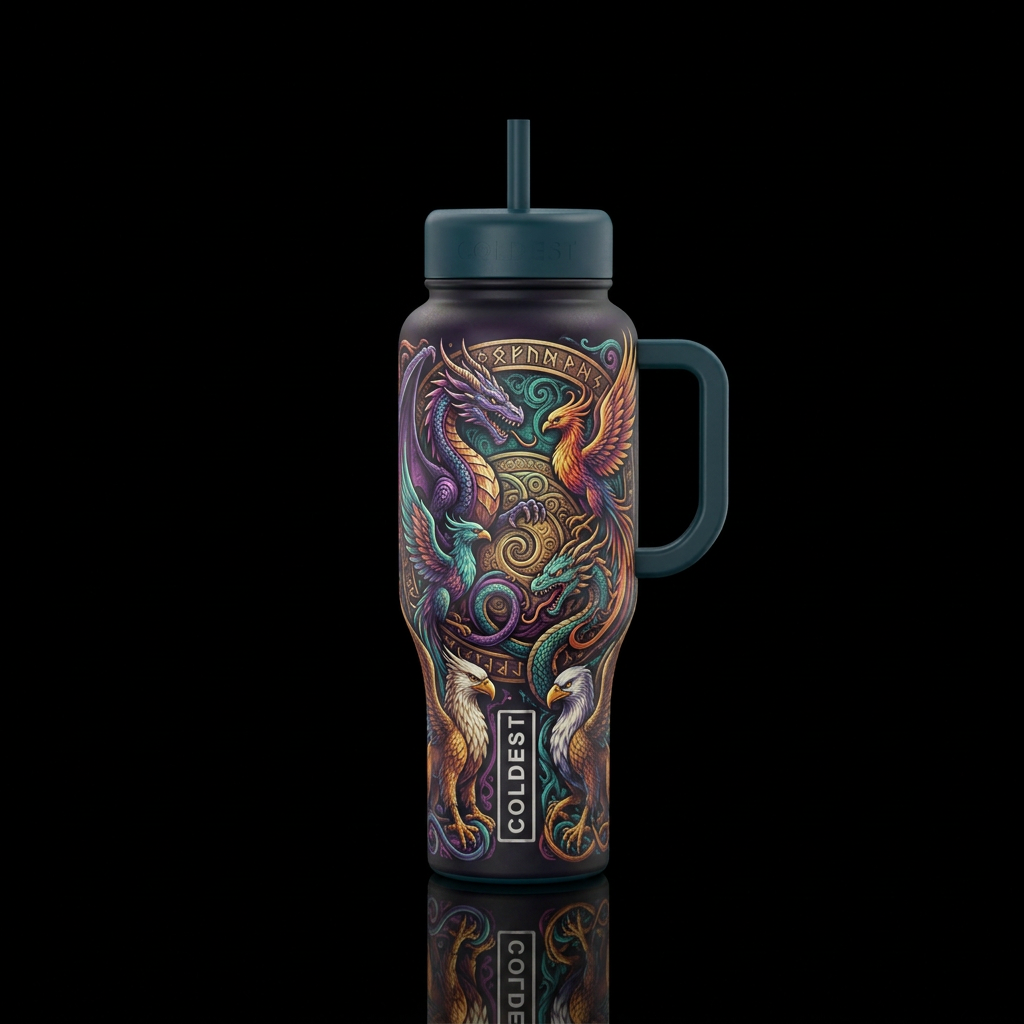 mythical creatures water bottle design