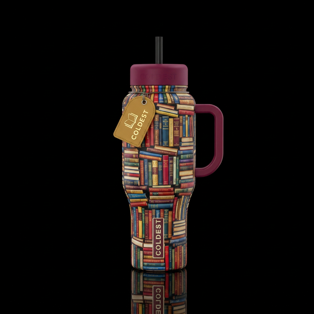 books galore water bottle design
