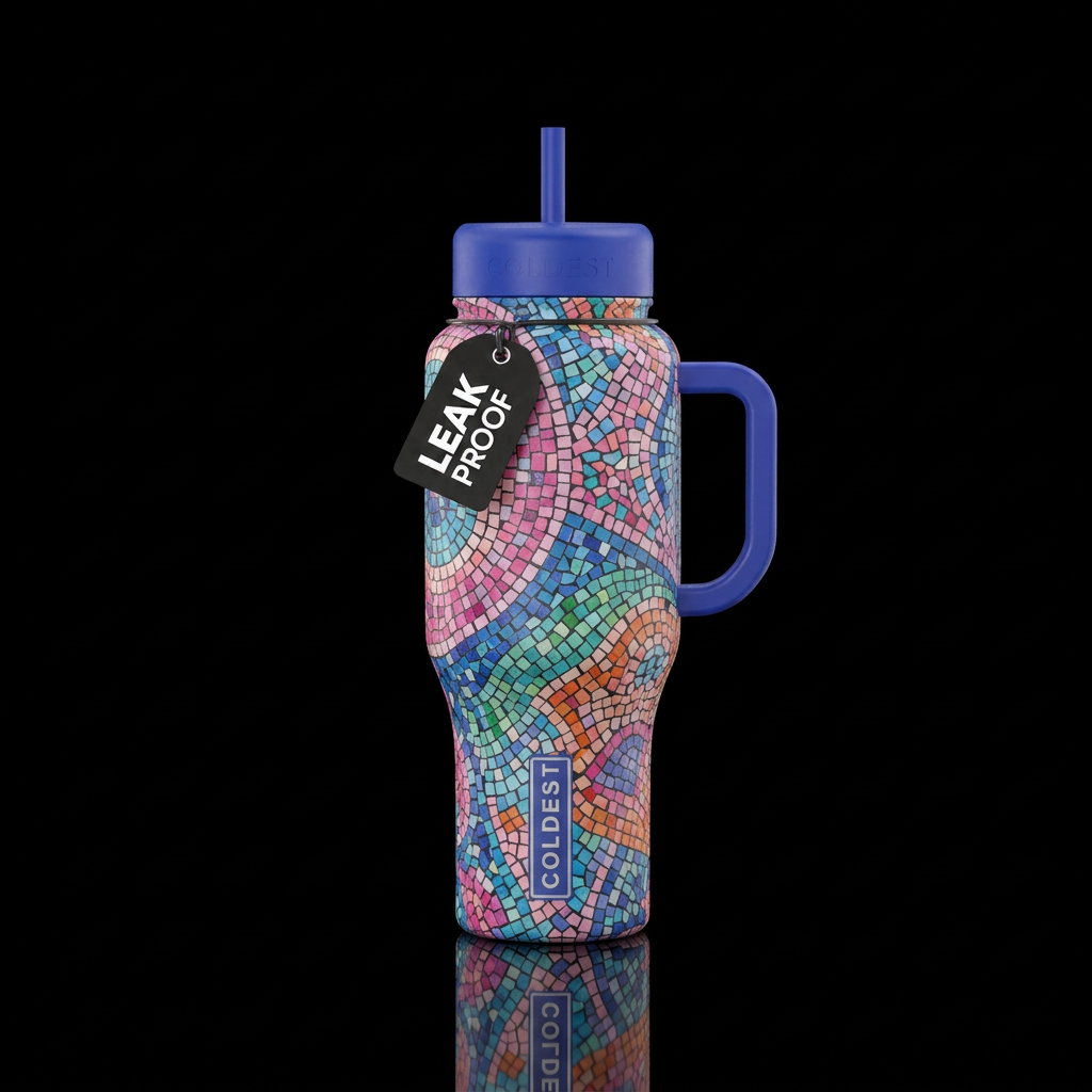 mosiac water bottle design