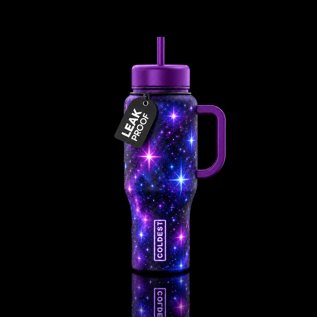 glowing stars water bottle design