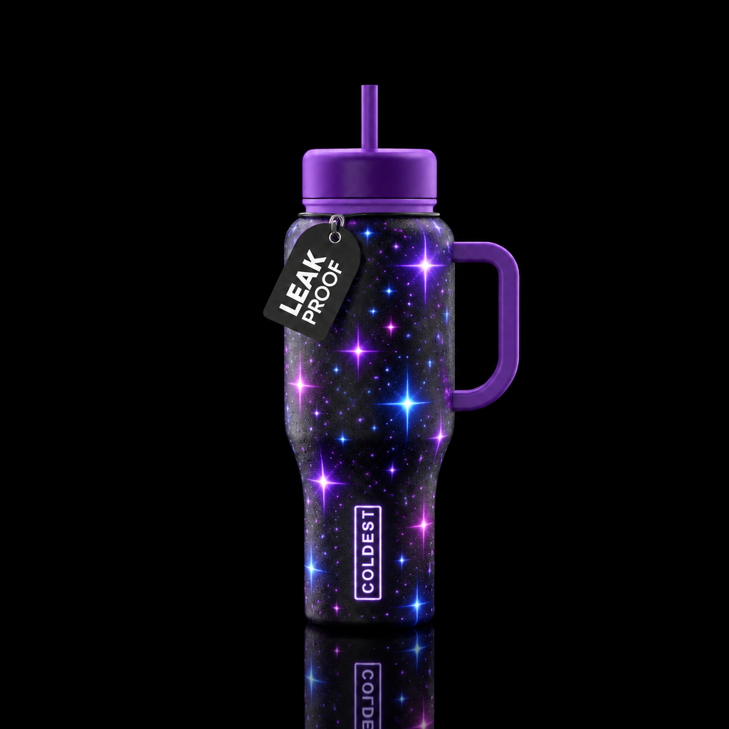 glowing stars water bottle design