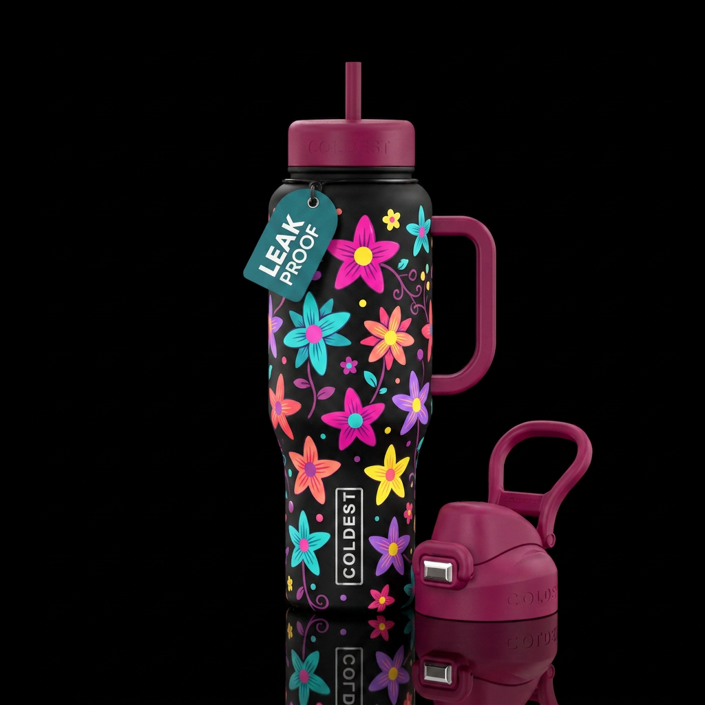 star flowers water bottle design