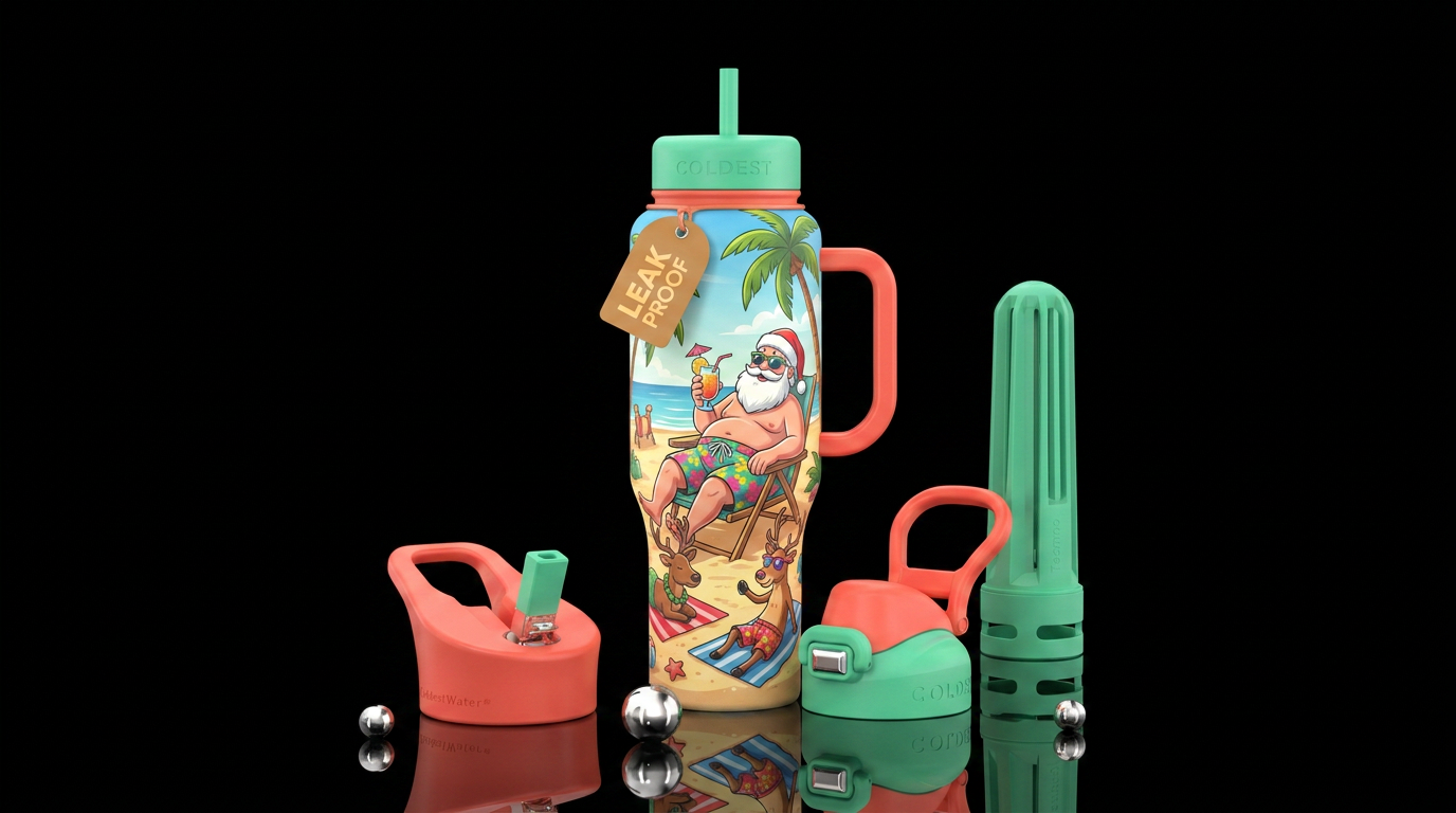Summer break water bottle design