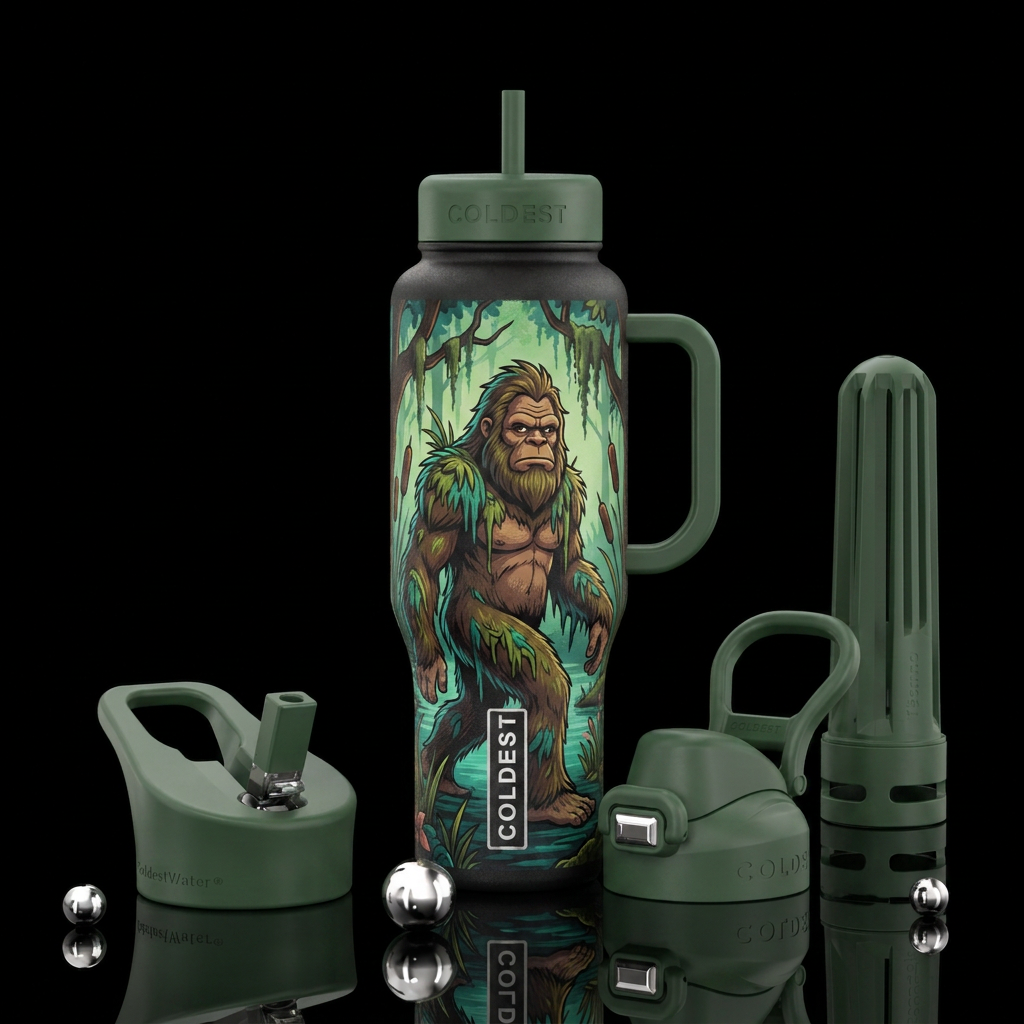 Swamp thing water bottle design