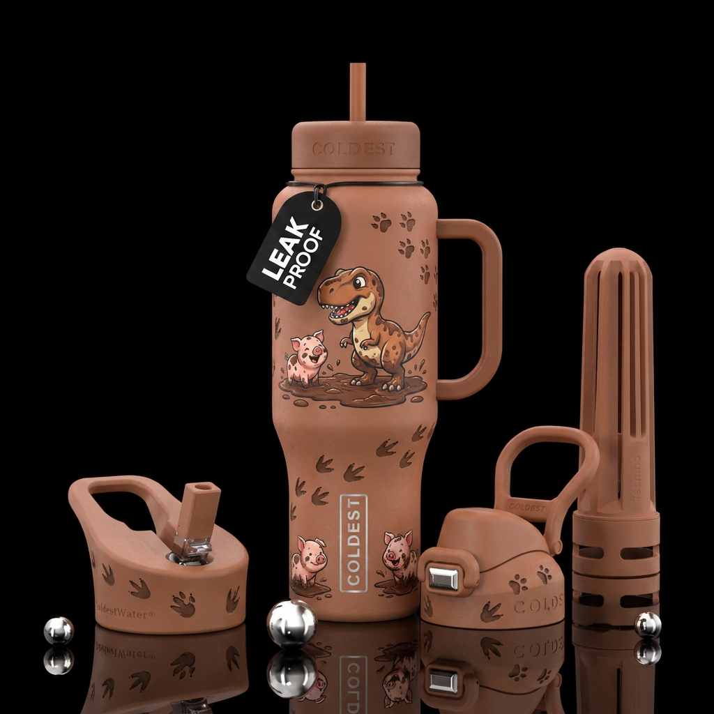 fun in the mud water bottle design