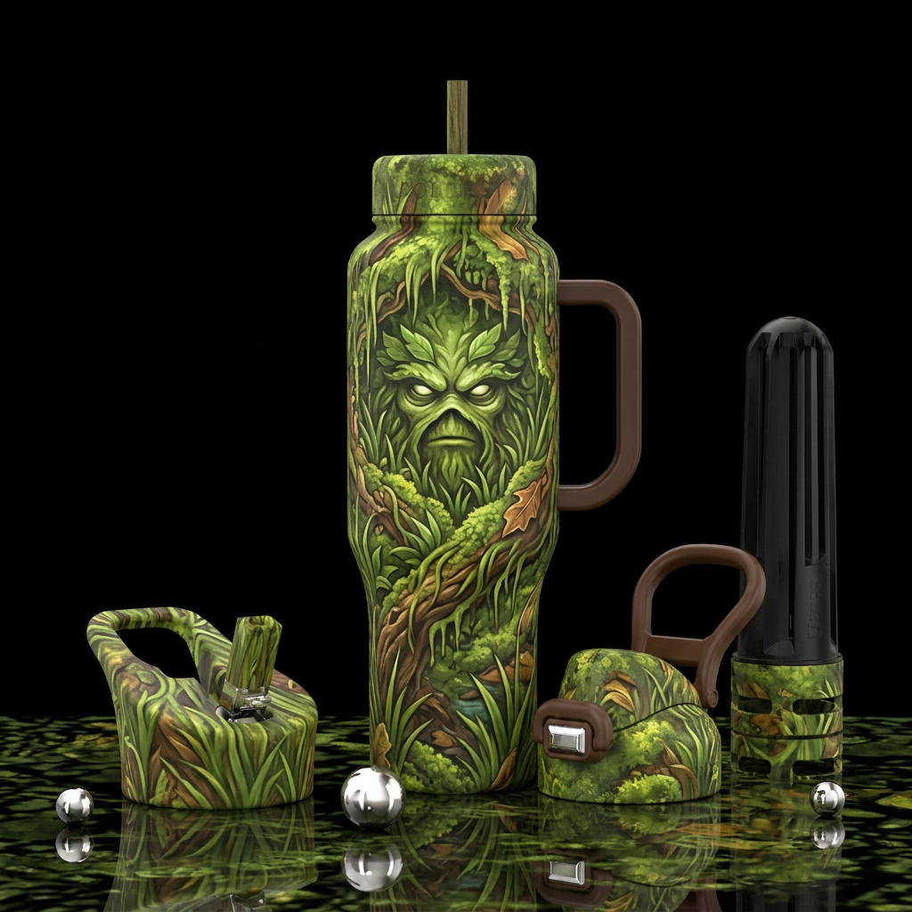 Swamp thing water bottle design