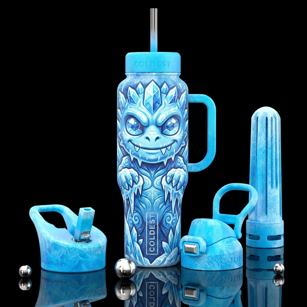Icey water bottle design
