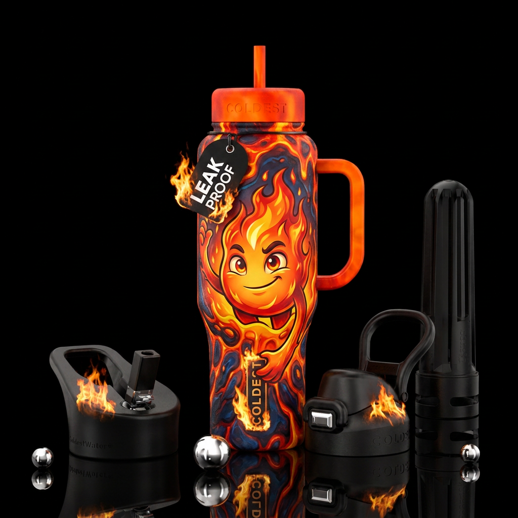 Fireball water bottle design