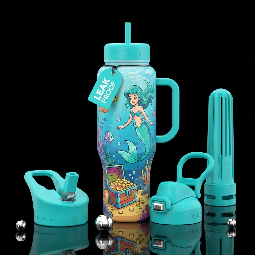 Treasure chest water bottle design