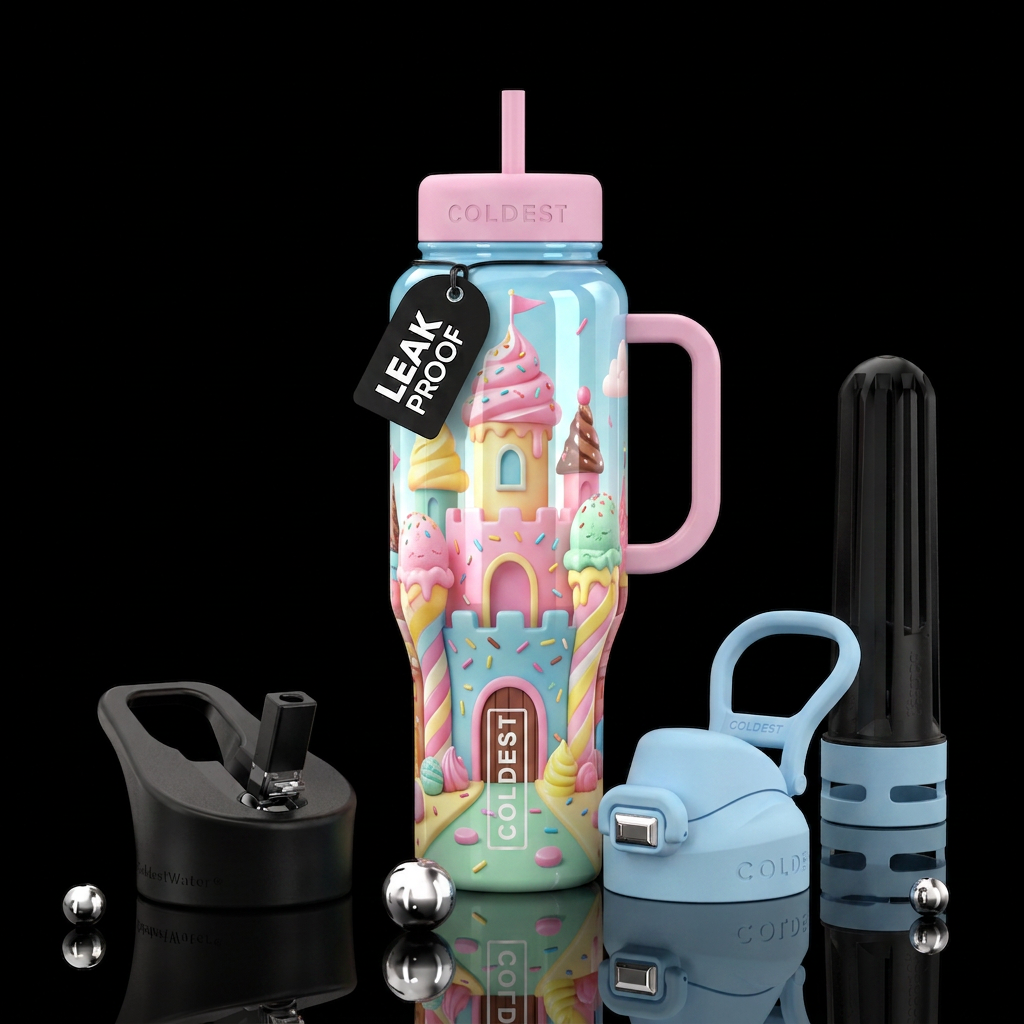 Candy castle water bottle design