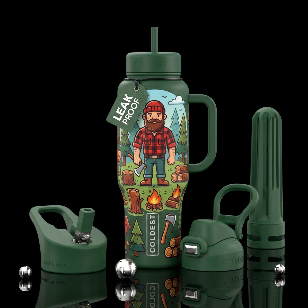 The lumberjack water bottle design