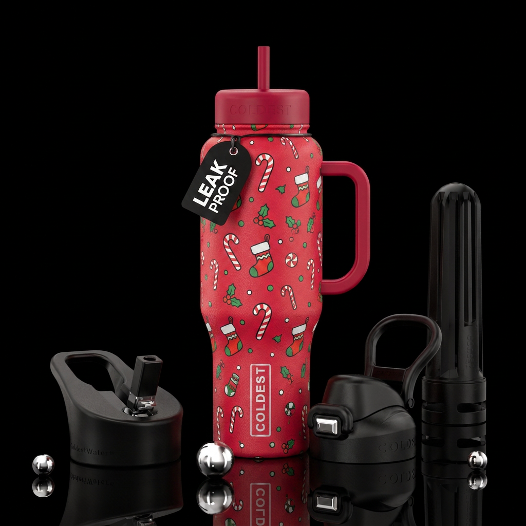 christmas things water bottle design