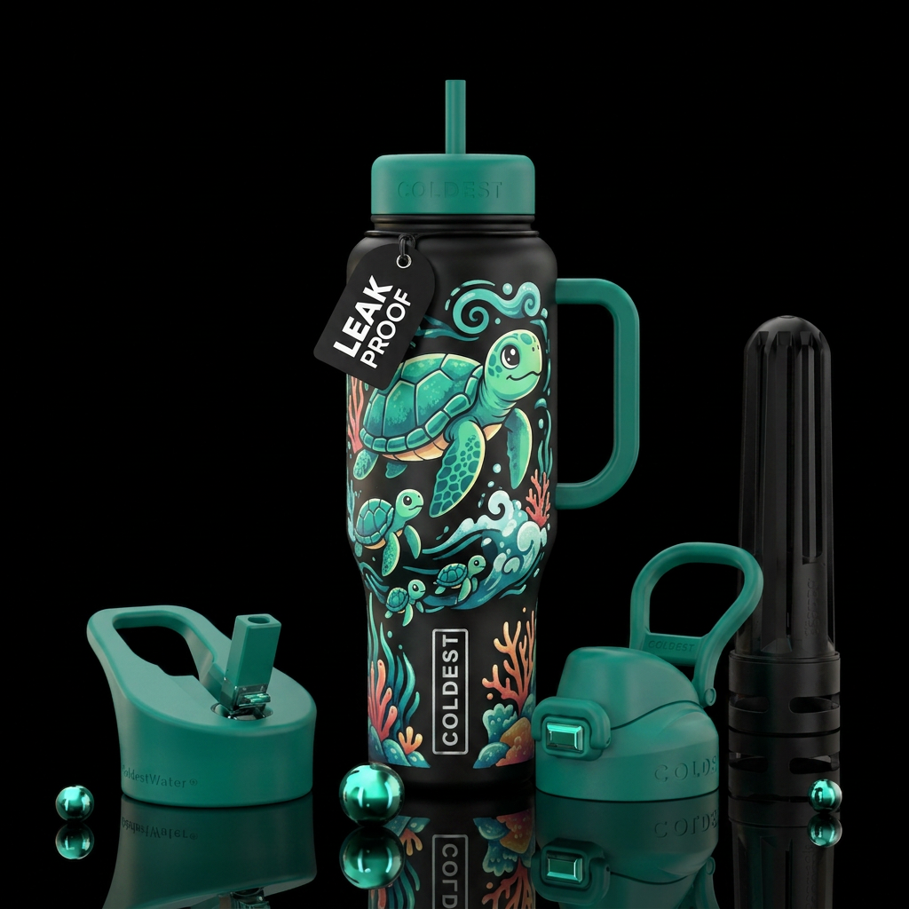Sea turtles water bottle design